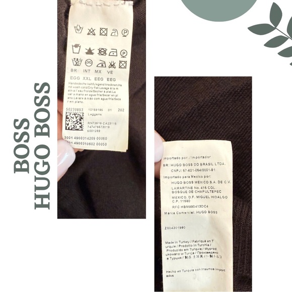 BOSS by Hugo Boss Lightweight V-Neck Pullover Slim Fit Sweater Brown Size XXL - Picture 5 of 6